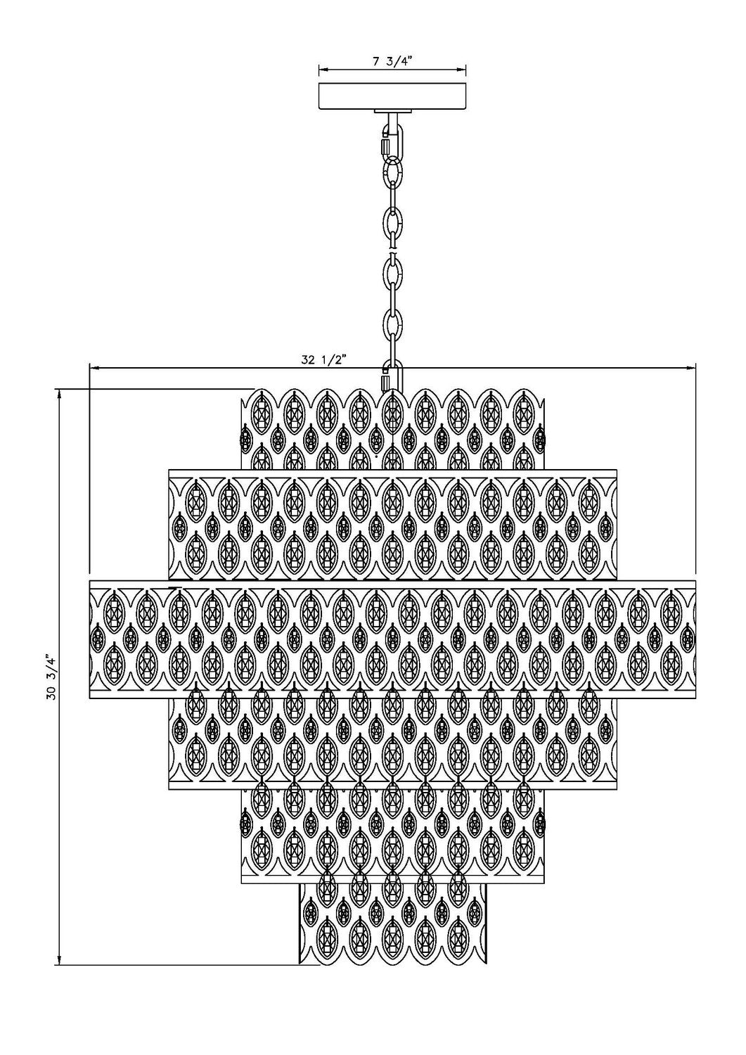 Z-Lite Canada - 822P32-HB - 17 Light Chandelier - Dealey - Heirloom Brass