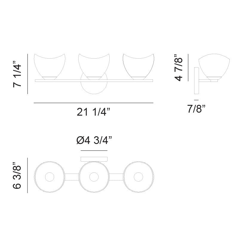 Matteo Canada - S04203CHOP - Three Light Vanity - Uptowne - Chrome