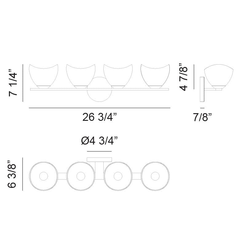 Matteo Canada - S04204CHOP - Four Light Vanity - Uptowne - Chrome