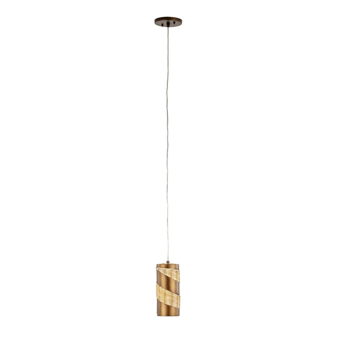 Varaluz - 240M01BTR - One Light Mini Pendant - Flow - Baguette/Natural Rattan