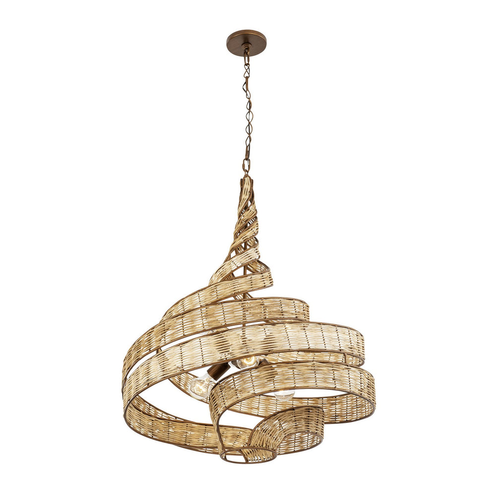 Varaluz - 240P06BTR - Six Light Pendant - Flow - Baguette/Natural Rattan
