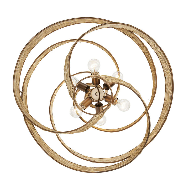 Varaluz - 240P06BTR - Six Light Pendant - Flow - Baguette/Natural Rattan
