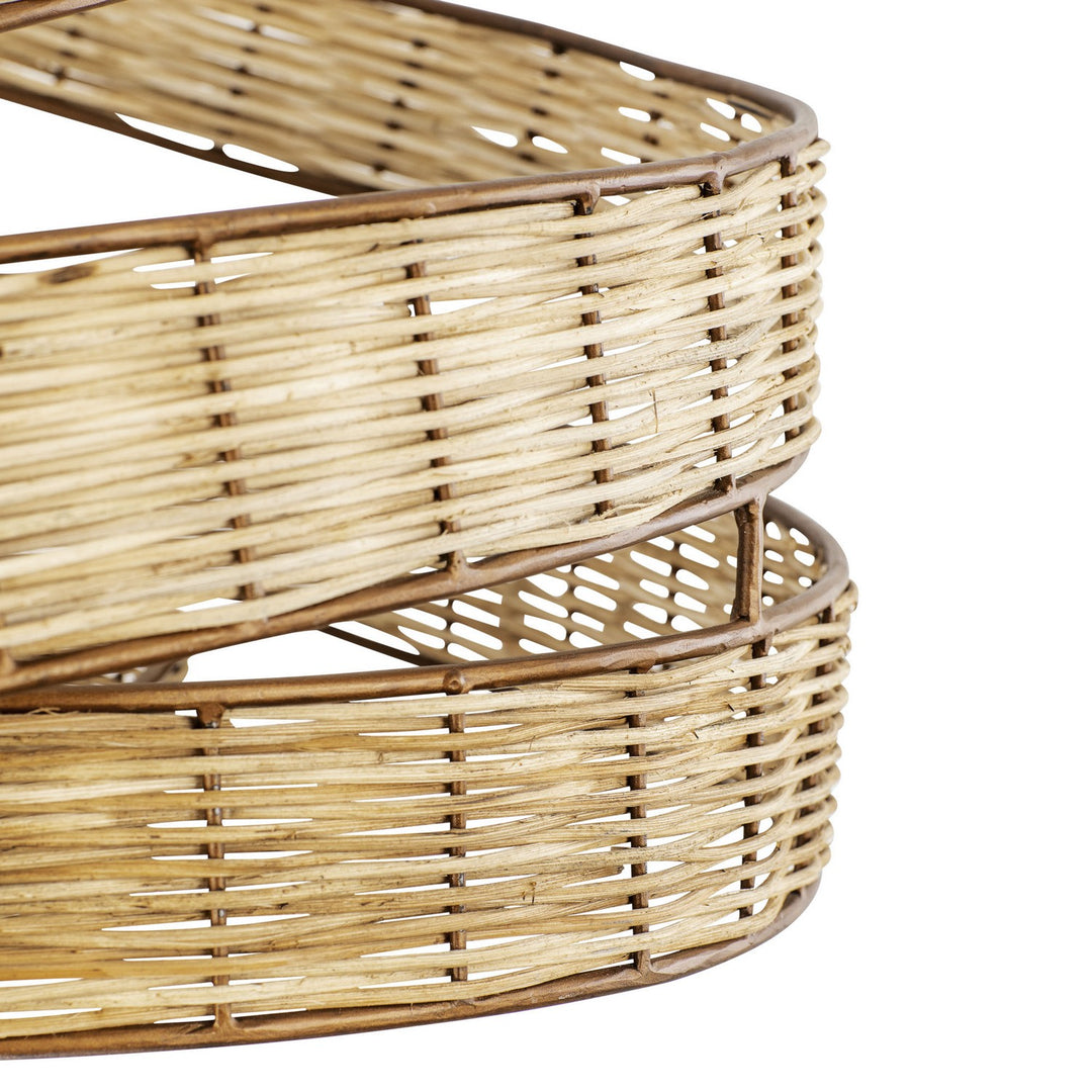 Varaluz - 240P06BTR - Six Light Pendant - Flow - Baguette/Natural Rattan