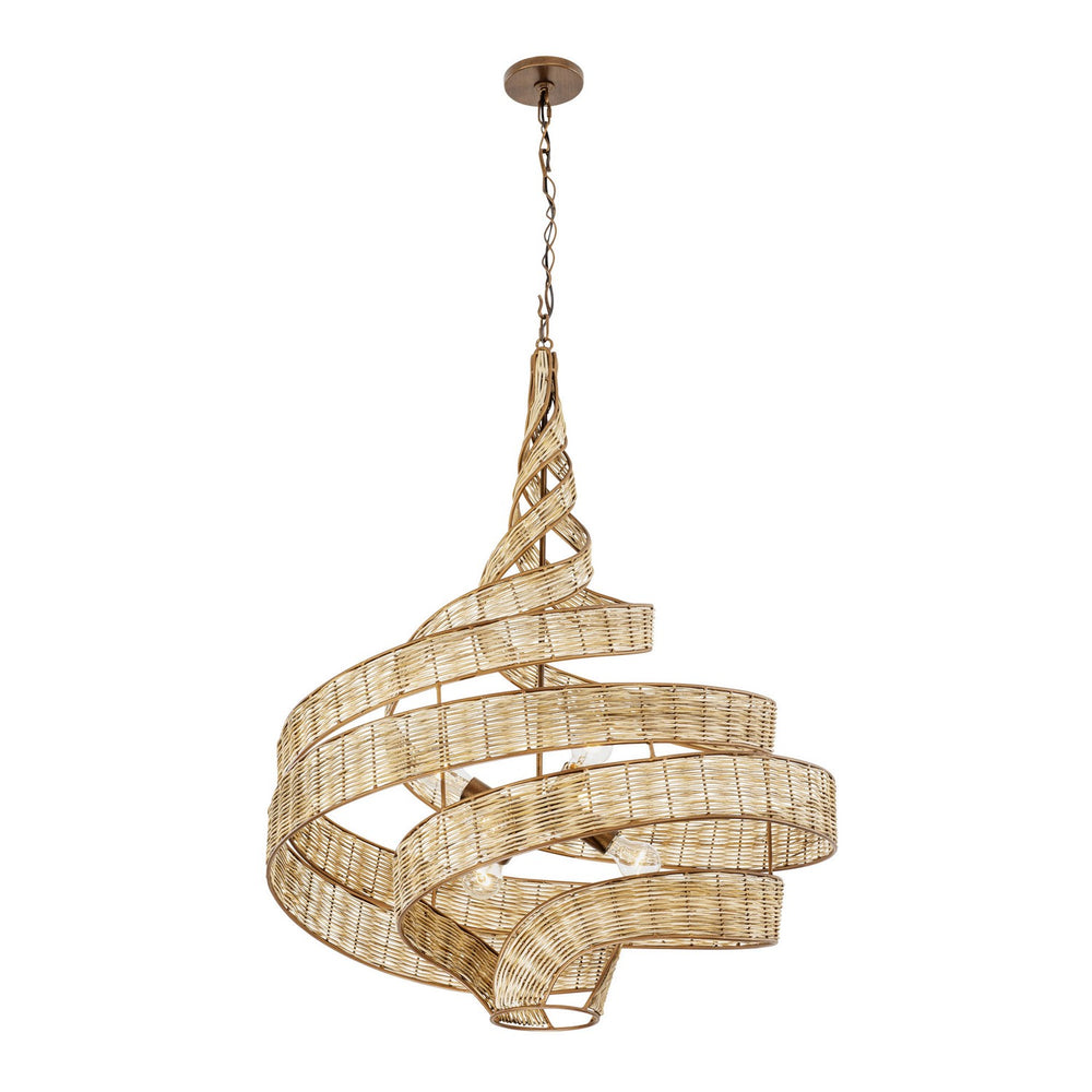 Varaluz - 240P06LBTR - Six Light Pendant - Flow - Baguette/Natural Rattan