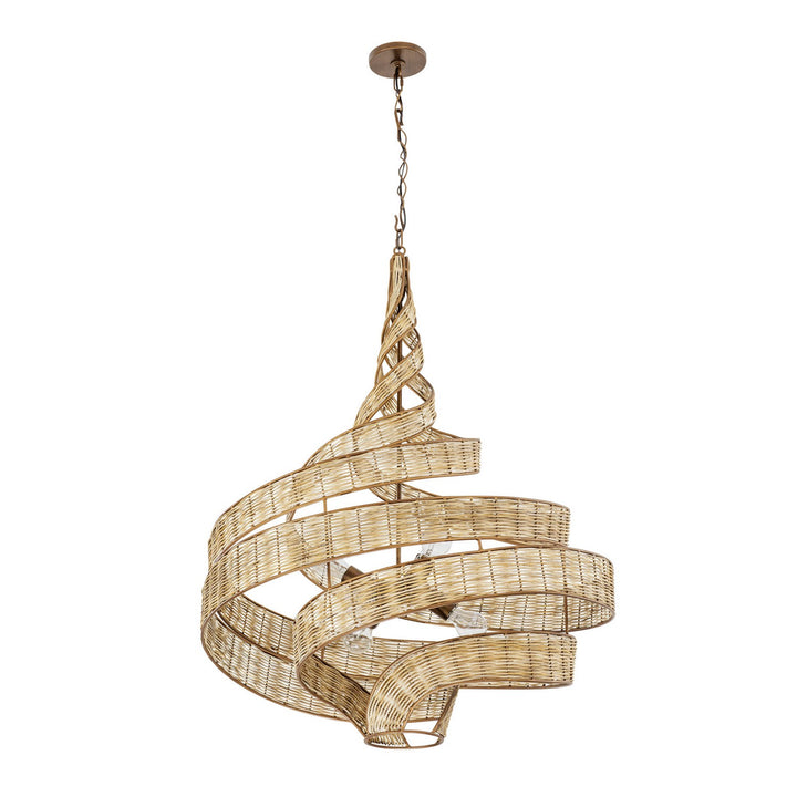 Varaluz - 240P06LBTR - Six Light Pendant - Flow - Baguette/Natural Rattan