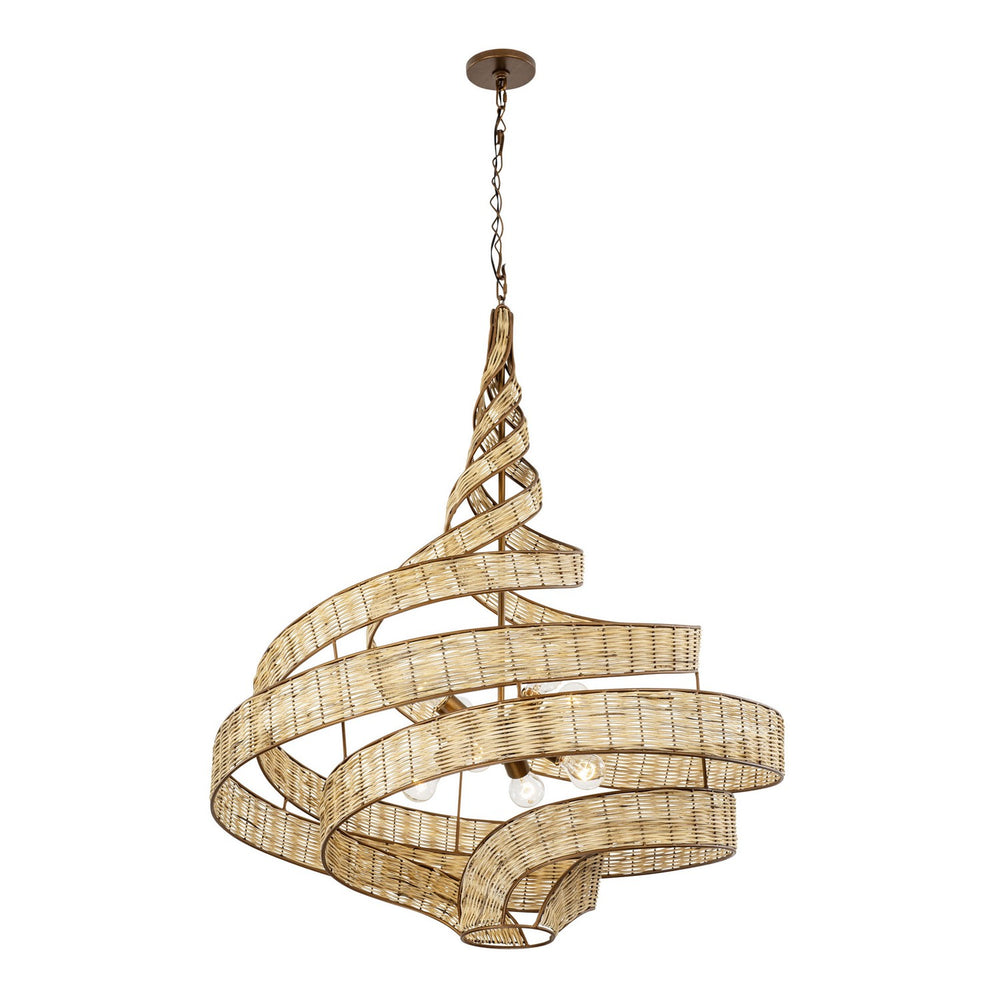 Varaluz - 240P08BTR - Eight Light Pendant - Flow - Baguette/Natural Rattan
