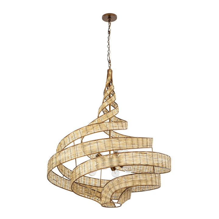 Varaluz - 240P08BTR - Eight Light Pendant - Flow - Baguette/Natural Rattan