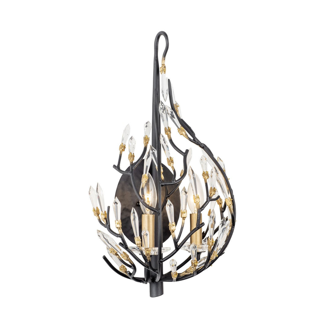 Varaluz - 271K02MBFG - Two Light Wall Sconce - Bask - Matte Black/French Gold
