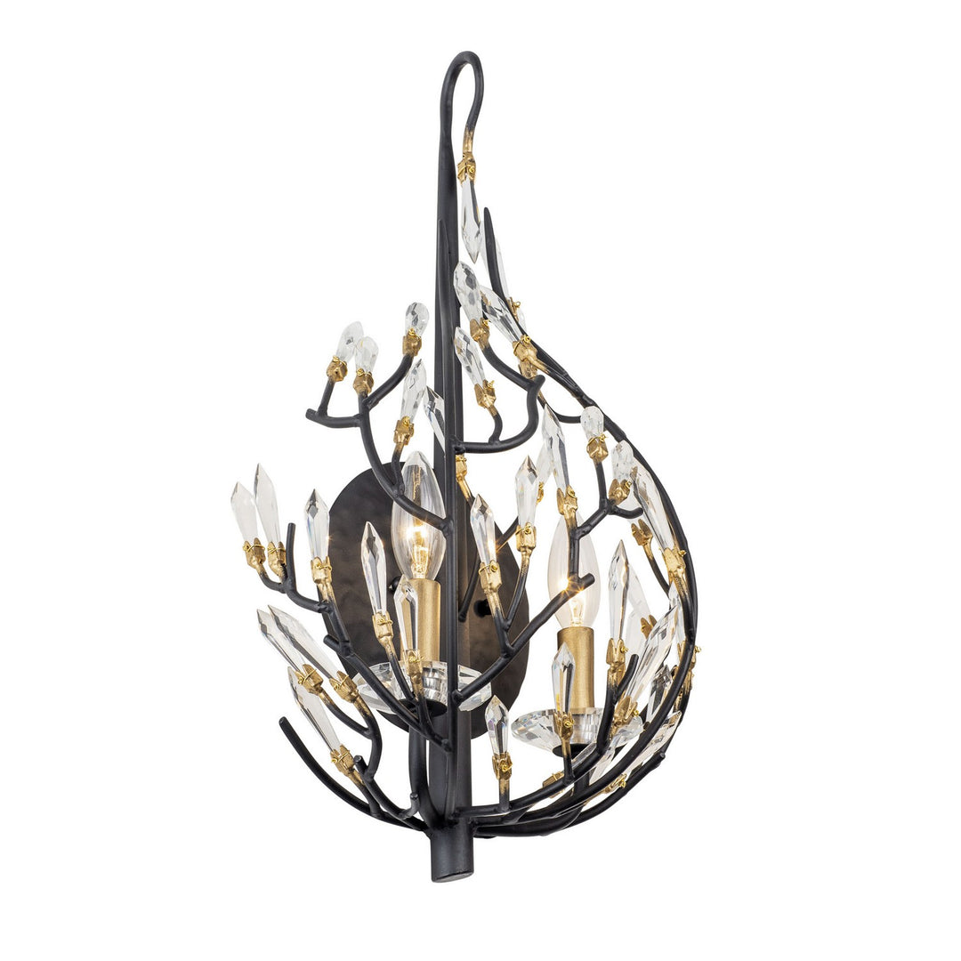 Varaluz - 271K02MBFG - Two Light Wall Sconce - Bask - Matte Black/French Gold