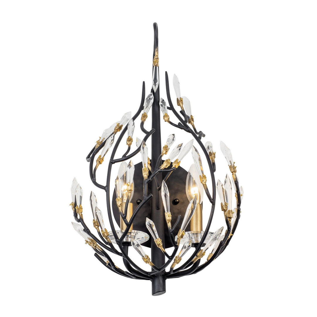 Varaluz - 271K02MBFG - Two Light Wall Sconce - Bask - Matte Black/French Gold