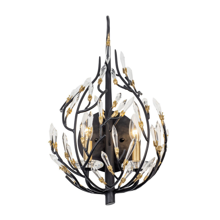 Varaluz - 271K02MBFG - Two Light Wall Sconce - Bask - Matte Black/French Gold