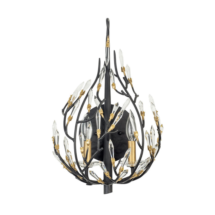 Varaluz - 271K02MBFG - Two Light Wall Sconce - Bask - Matte Black/French Gold