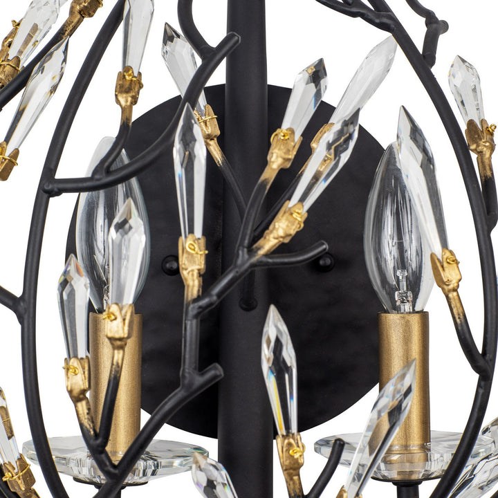 Varaluz - 271K02MBFG - Two Light Wall Sconce - Bask - Matte Black/French Gold