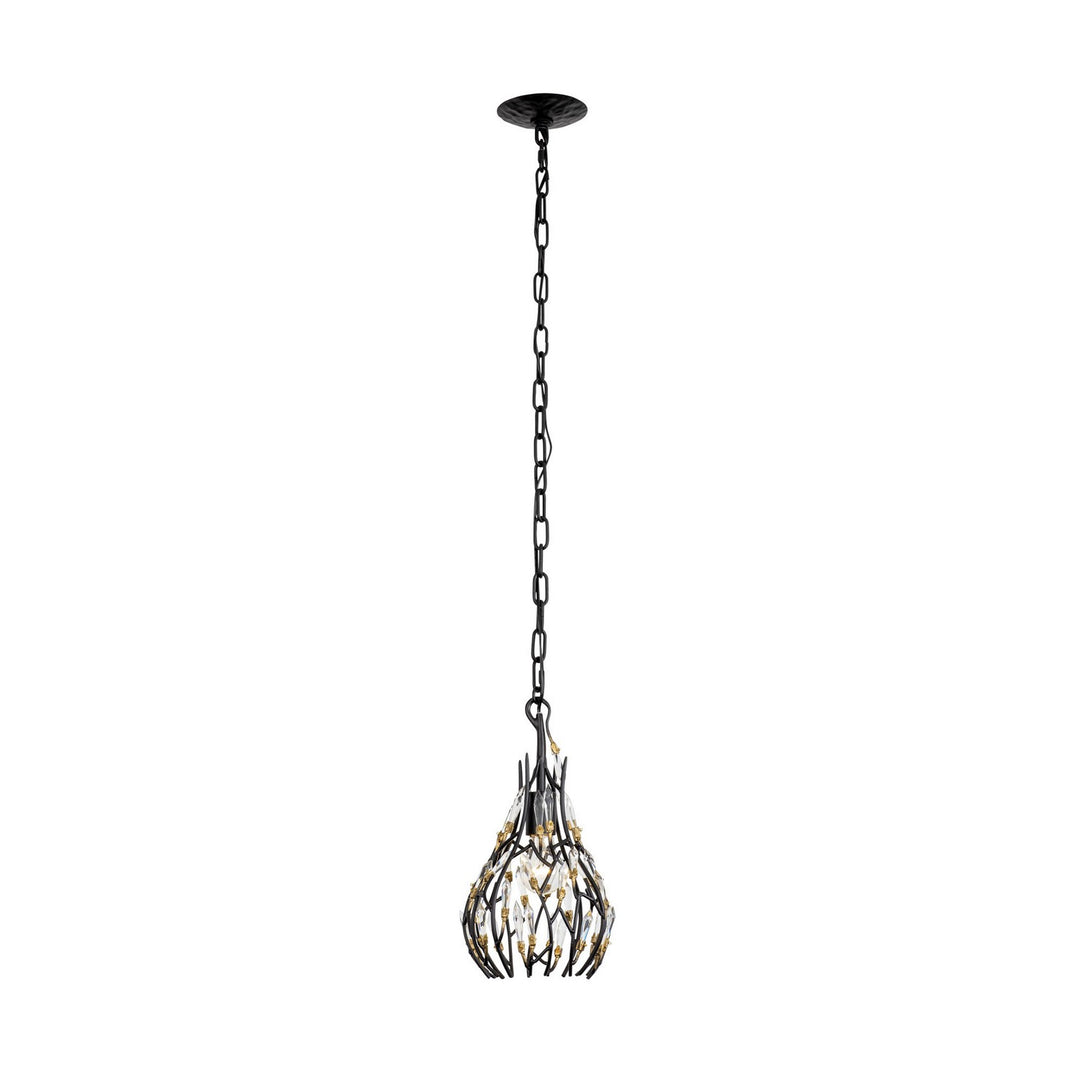 Varaluz - 271M01MBFG - One Light Mini Pendant - Bask - Matte Black/French Gold