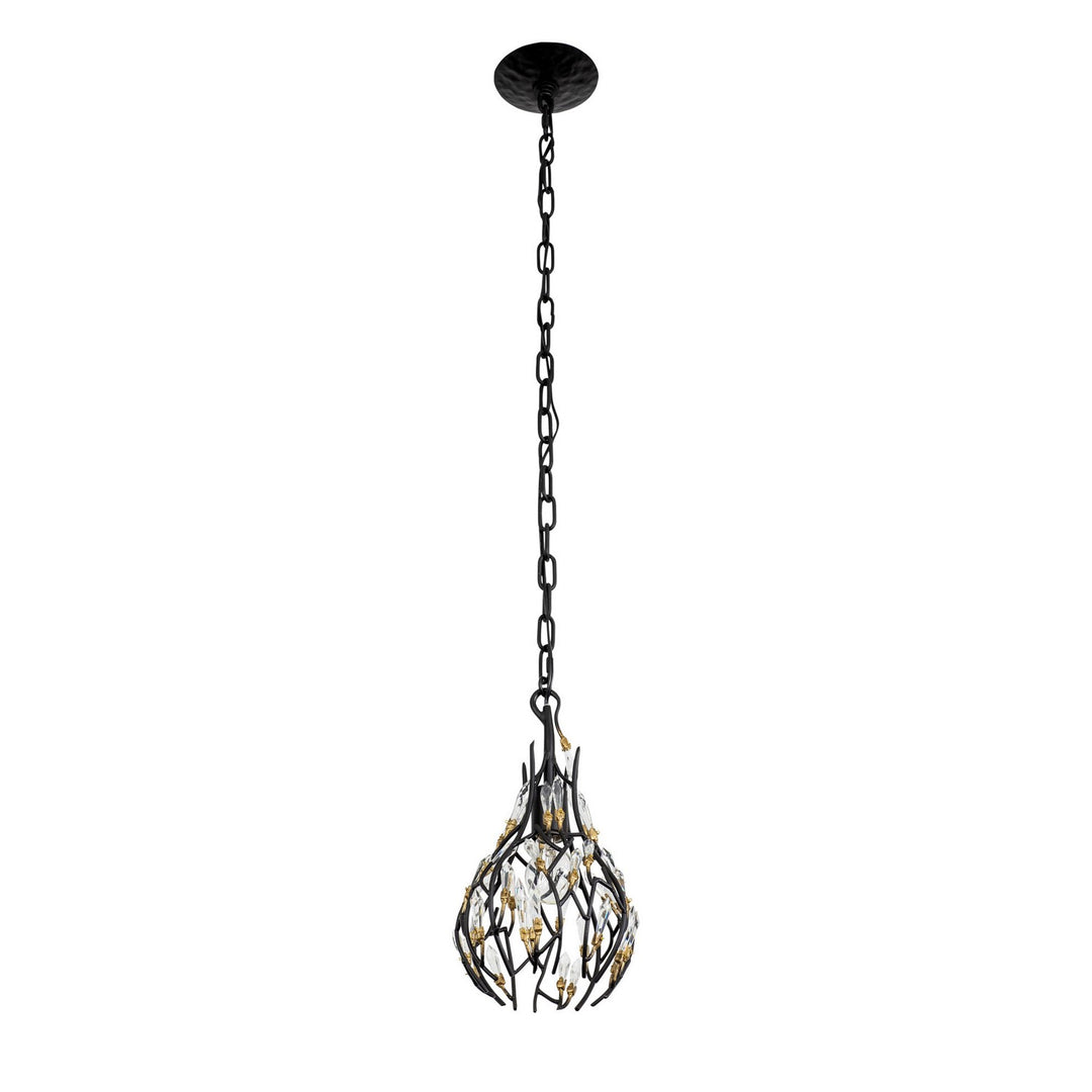 Varaluz - 271M01MBFG - One Light Mini Pendant - Bask - Matte Black/French Gold