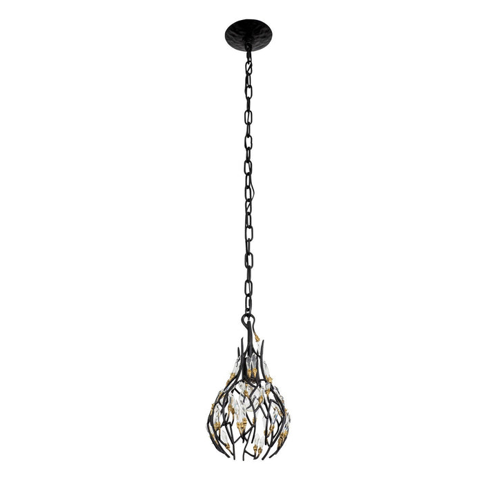 Varaluz - 271M01MBFG - One Light Mini Pendant - Bask - Matte Black/French Gold
