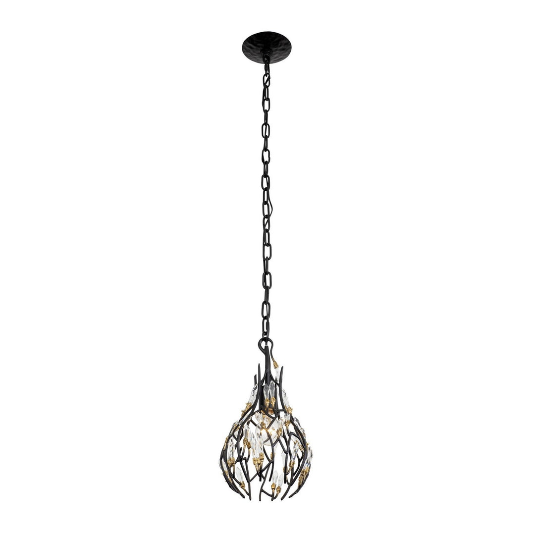 Varaluz - 271M01MBFG - One Light Mini Pendant - Bask - Matte Black/French Gold