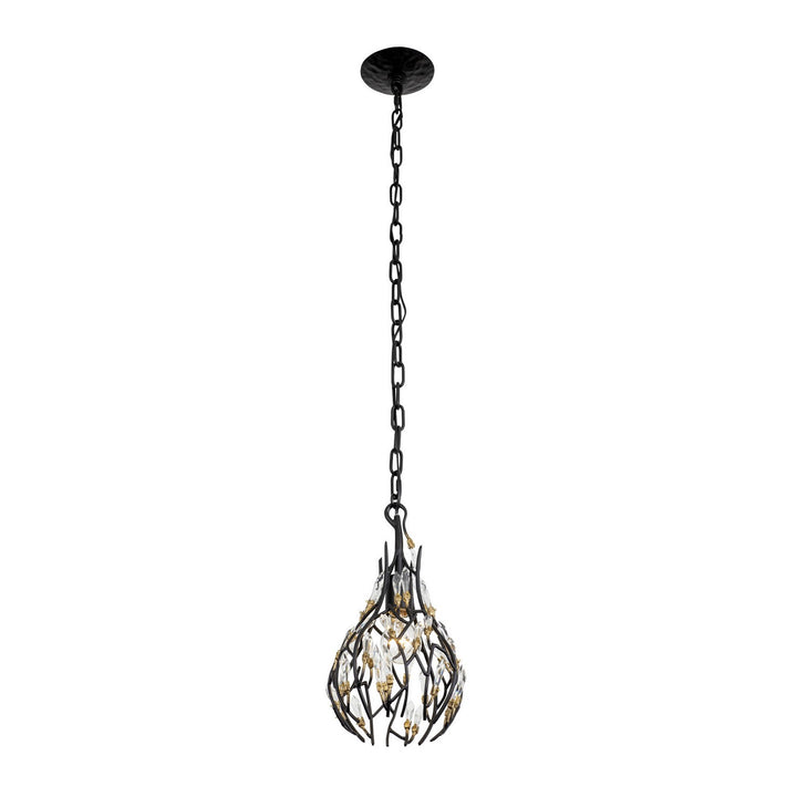 Varaluz - 271M01MBFG - One Light Mini Pendant - Bask - Matte Black/French Gold