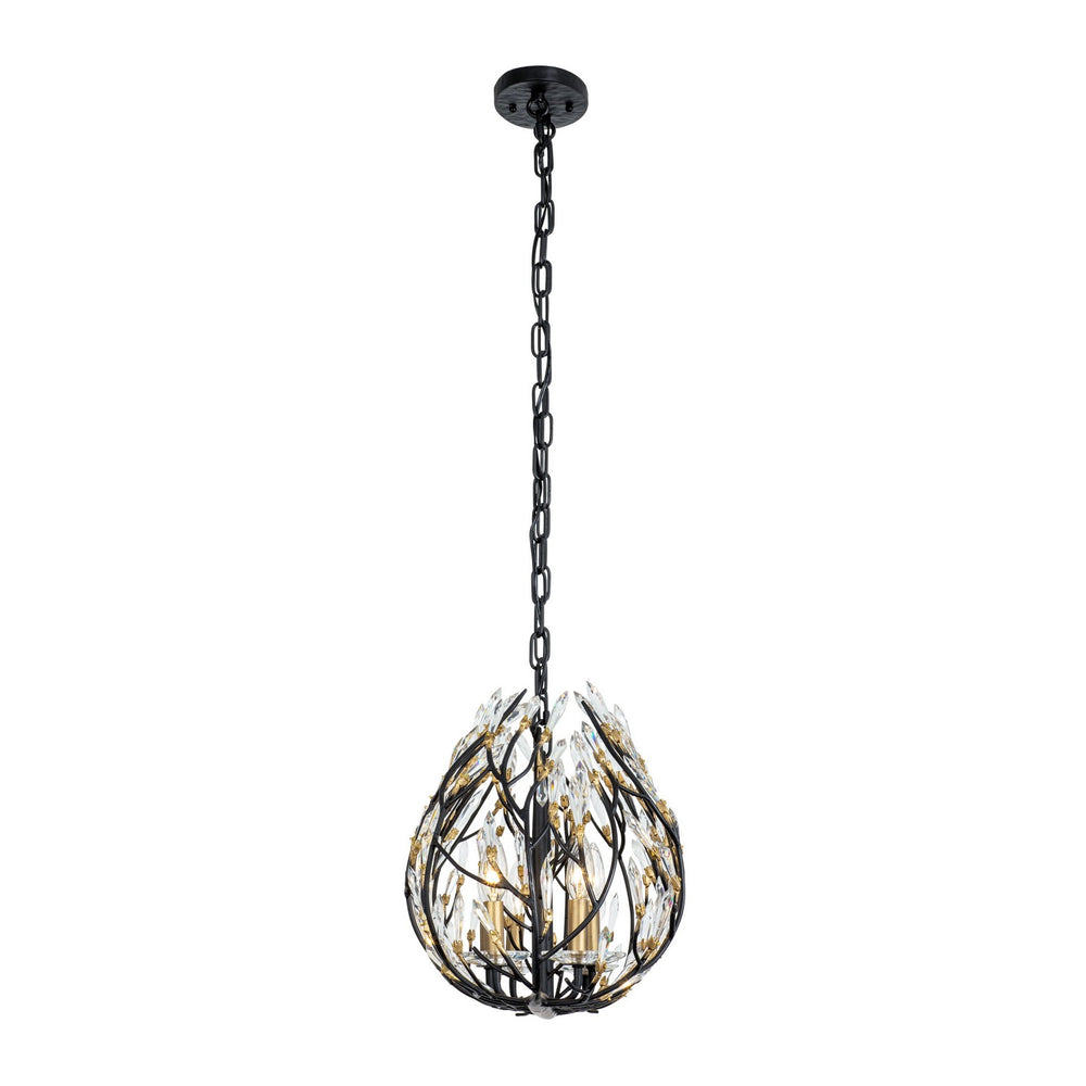 Varaluz - 271N06MBFG - Six Light Linear Pendant - Bask - Matte Black/French Gold