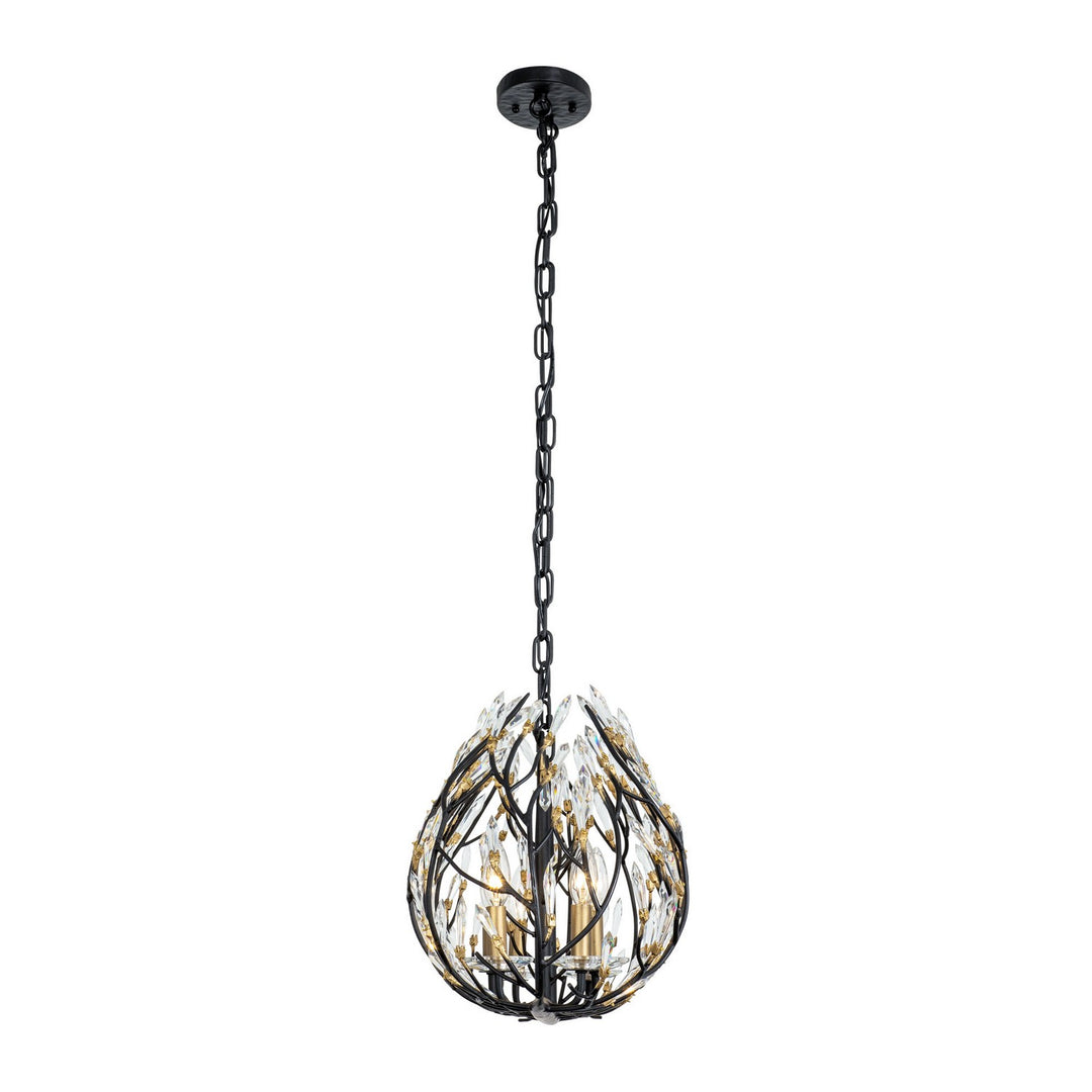 Varaluz - 271N06MBFG - Six Light Linear Pendant - Bask - Matte Black/French Gold