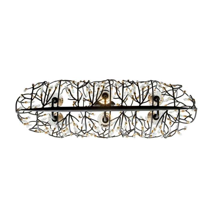 Varaluz - 271N06MBFG - Six Light Linear Pendant - Bask - Matte Black/French Gold