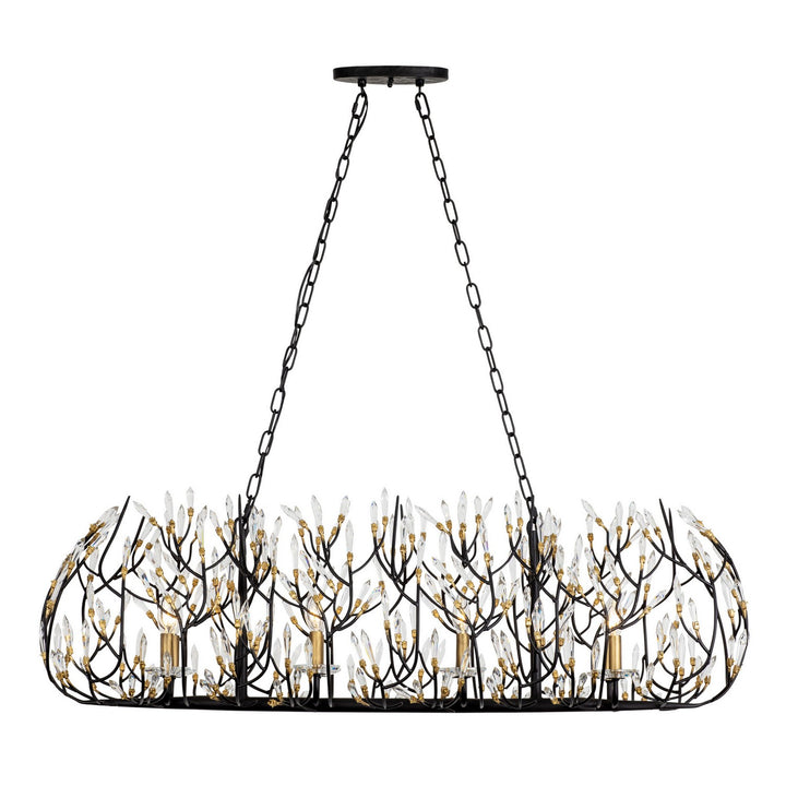 Varaluz - 271N08MBFG - Eight Light Linear Pendant - Bask - Matte Black/French Gold