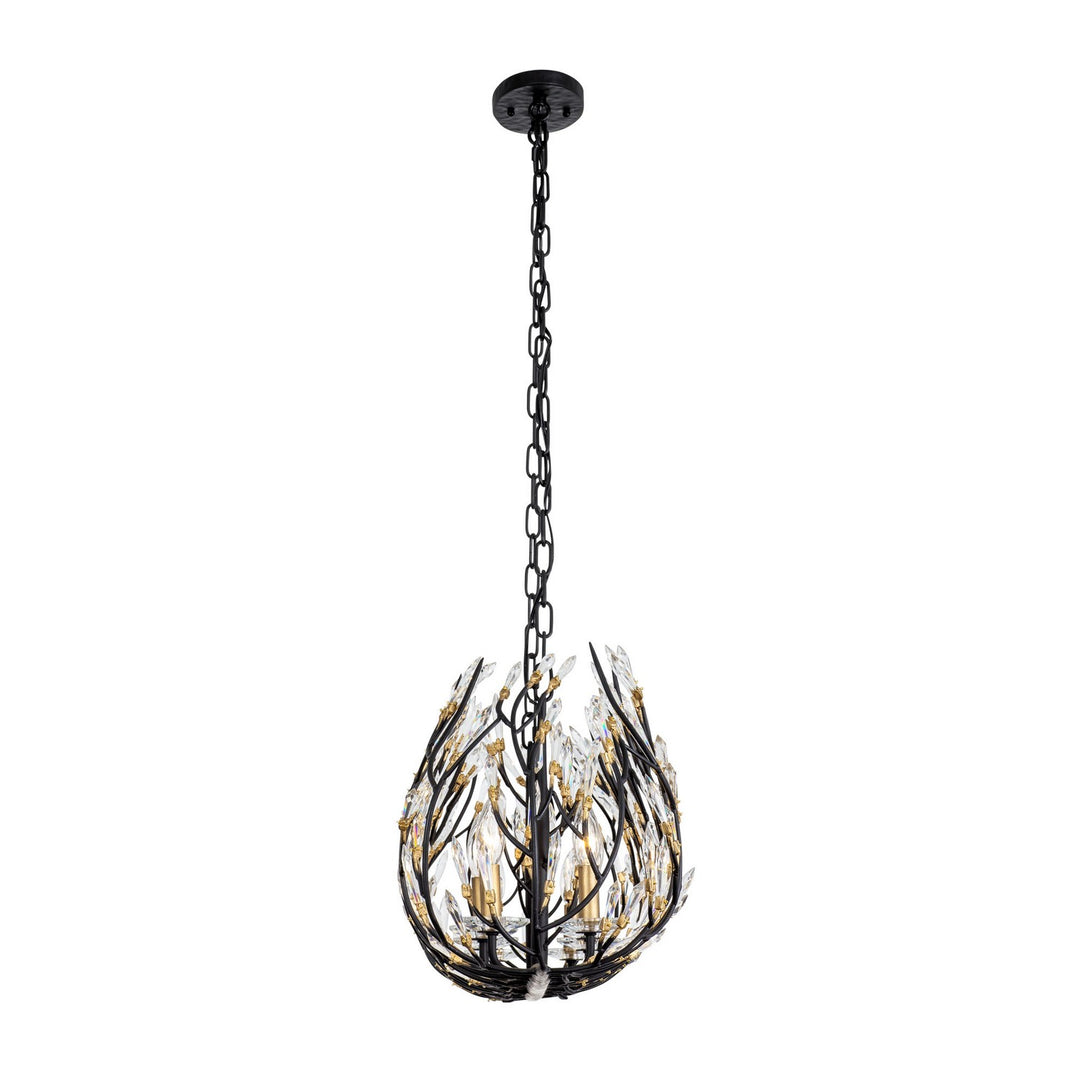 Varaluz - 271N08MBFG - Eight Light Linear Pendant - Bask - Matte Black/French Gold