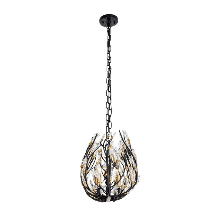 Varaluz - 271N08MBFG - Eight Light Linear Pendant - Bask - Matte Black/French Gold