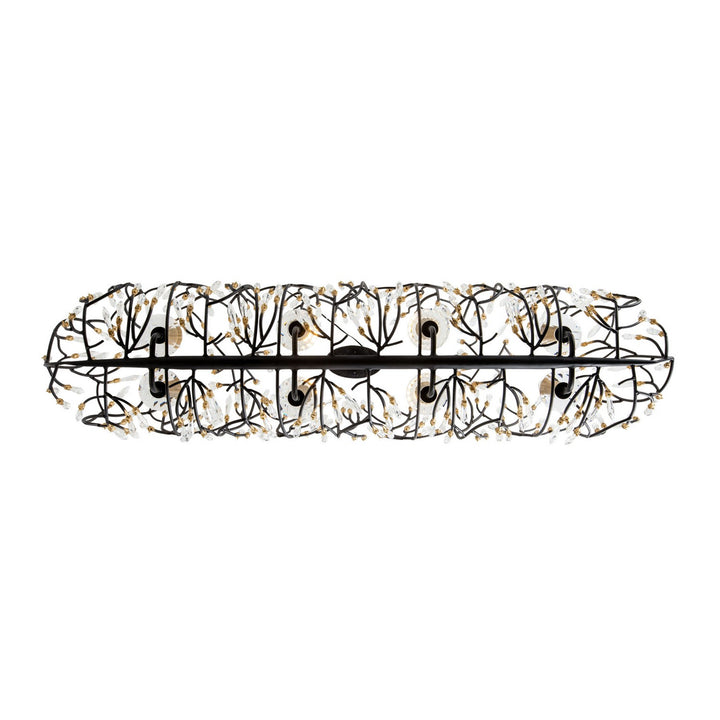 Varaluz - 271N08MBFG - Eight Light Linear Pendant - Bask - Matte Black/French Gold