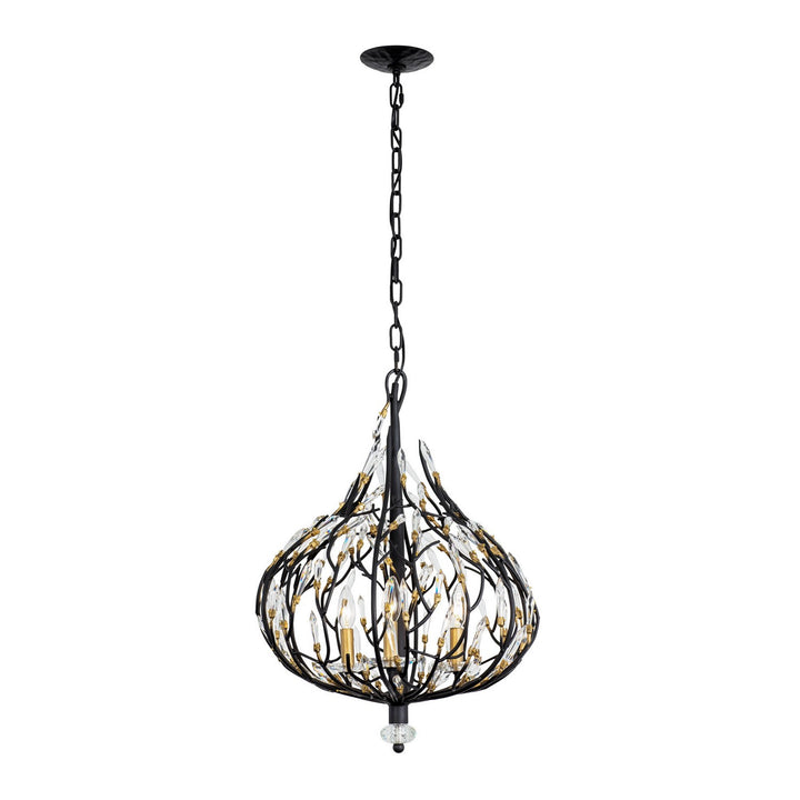 Varaluz - 271P03MBFG - Three Light Pendant - Bask - Matte Black/French Gold
