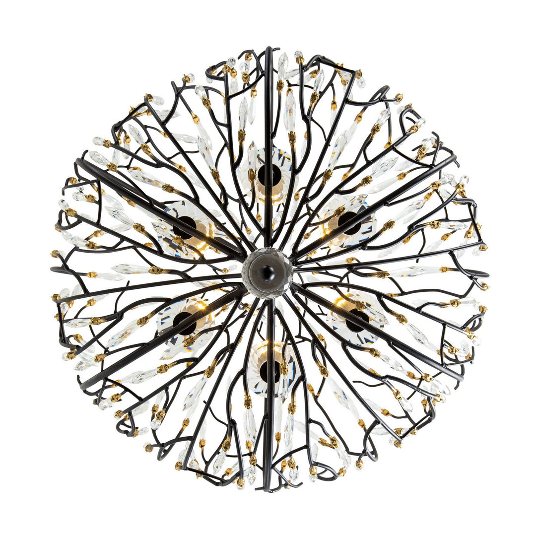 Varaluz - 271P06MBFG - Six Light Pendant - Bask - Matte Black/French Gold