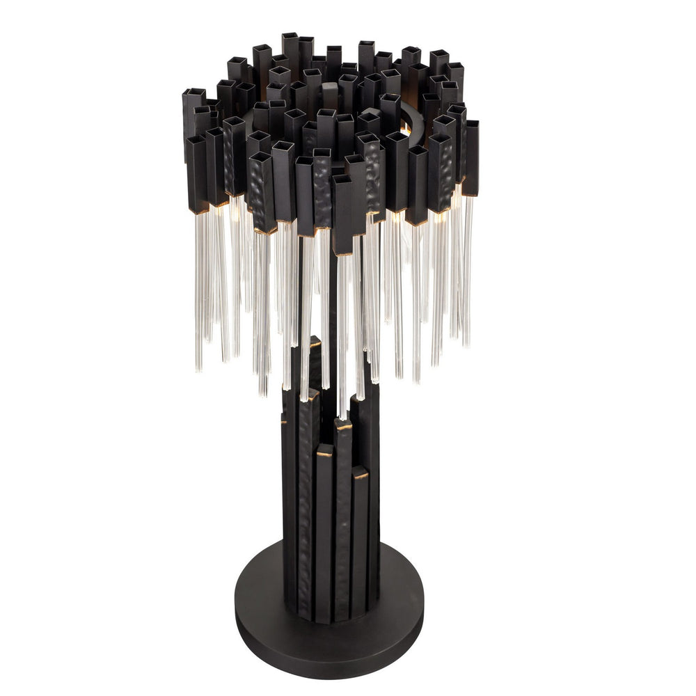 Varaluz - 309T03MBFG - Three Light Table Lamp - Matrix - Matte Black/French Gold