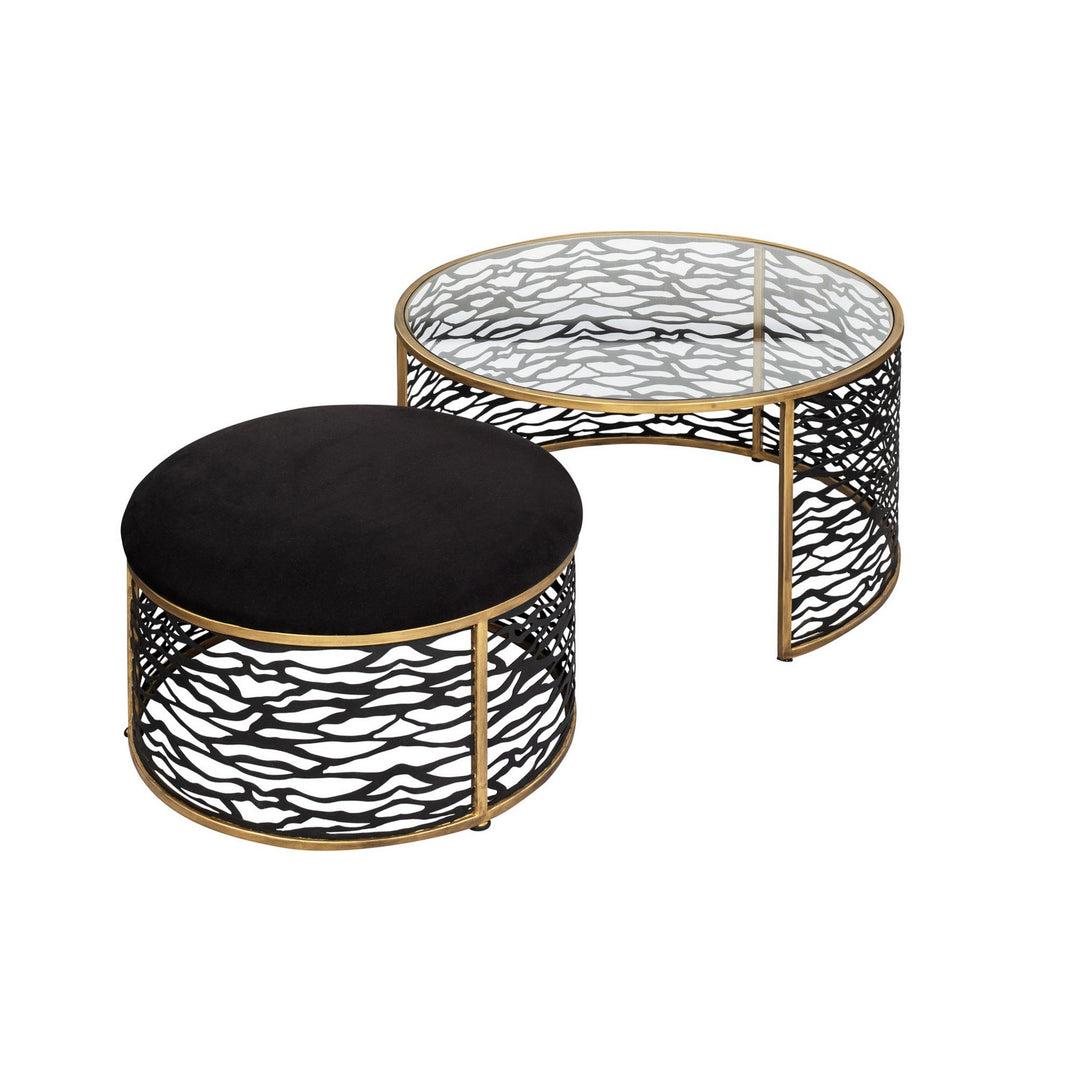 Varaluz - 348TC32NHGCB - Coffee Table and Ottoman - Kato - Havana Gold/Carbon