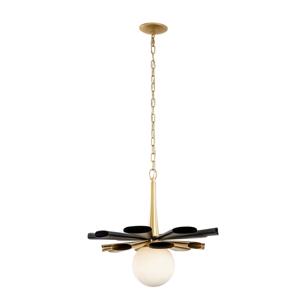 Varaluz - 372P01LMBFG - One Light Pendant - Daphne - Matte Black/French Gold