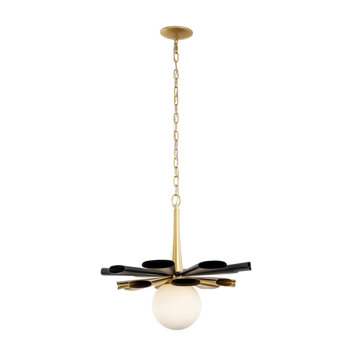 Varaluz - 372P01LMBFG - One Light Pendant - Daphne - Matte Black/French Gold