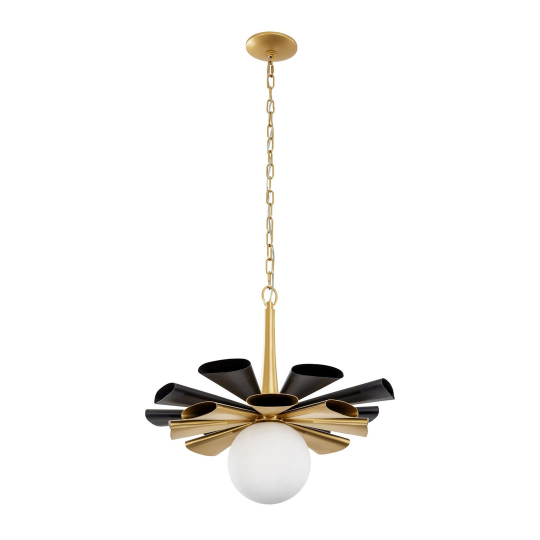 Varaluz - 372P01LMBFG - One Light Pendant - Daphne - Matte Black/French Gold