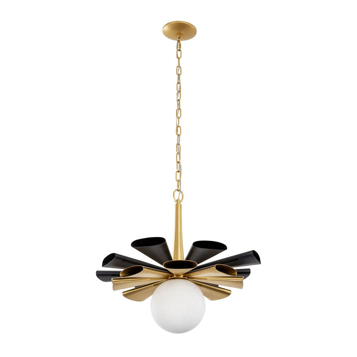 Varaluz - 372P01LMBFG - One Light Pendant - Daphne - Matte Black/French Gold