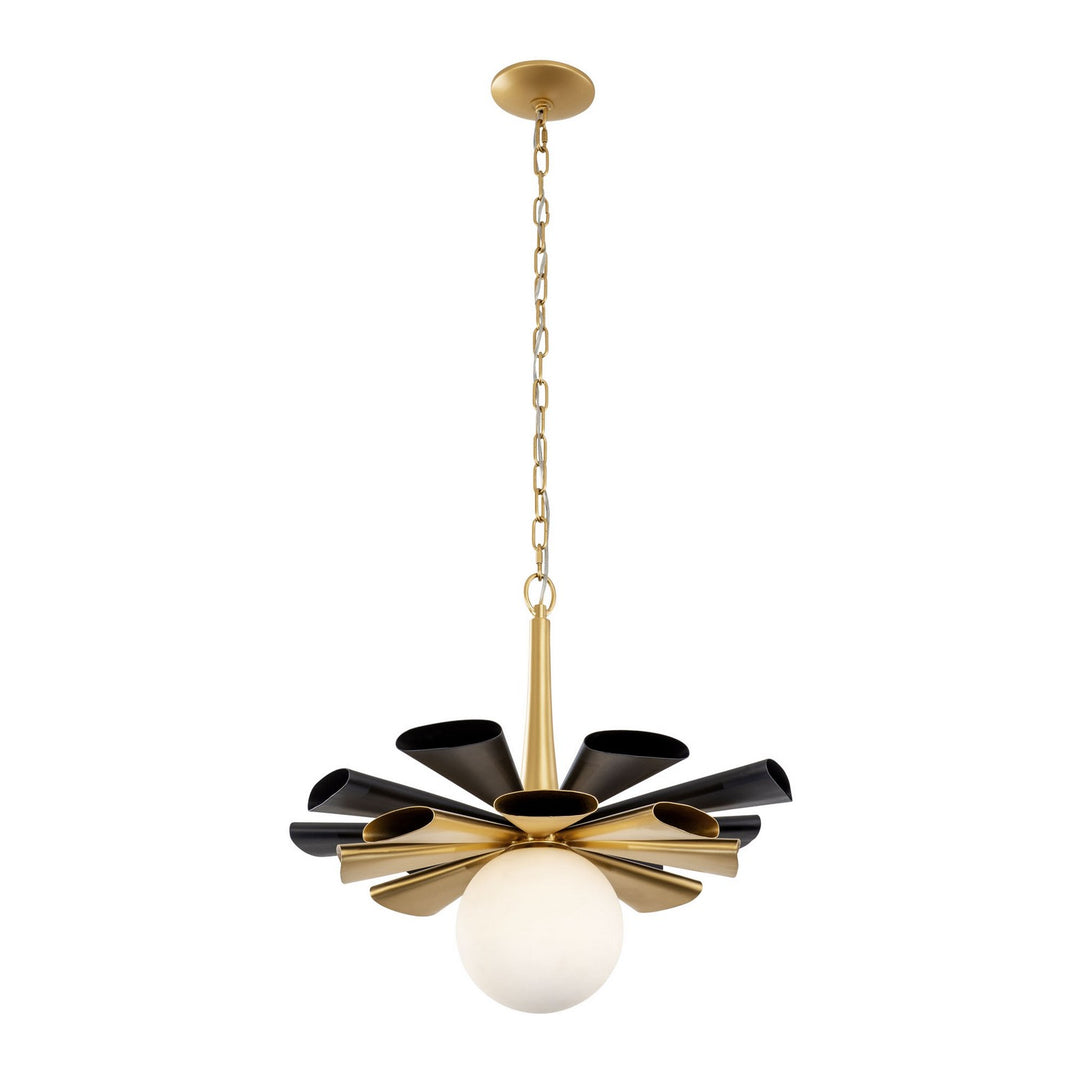 Varaluz - 372P01LMBFG - One Light Pendant - Daphne - Matte Black/French Gold