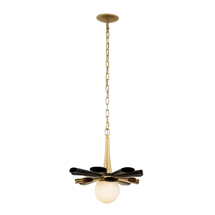 Varaluz - 372P01MMBFG - One Light Pendant - Daphne - Matte Black/French Gold
