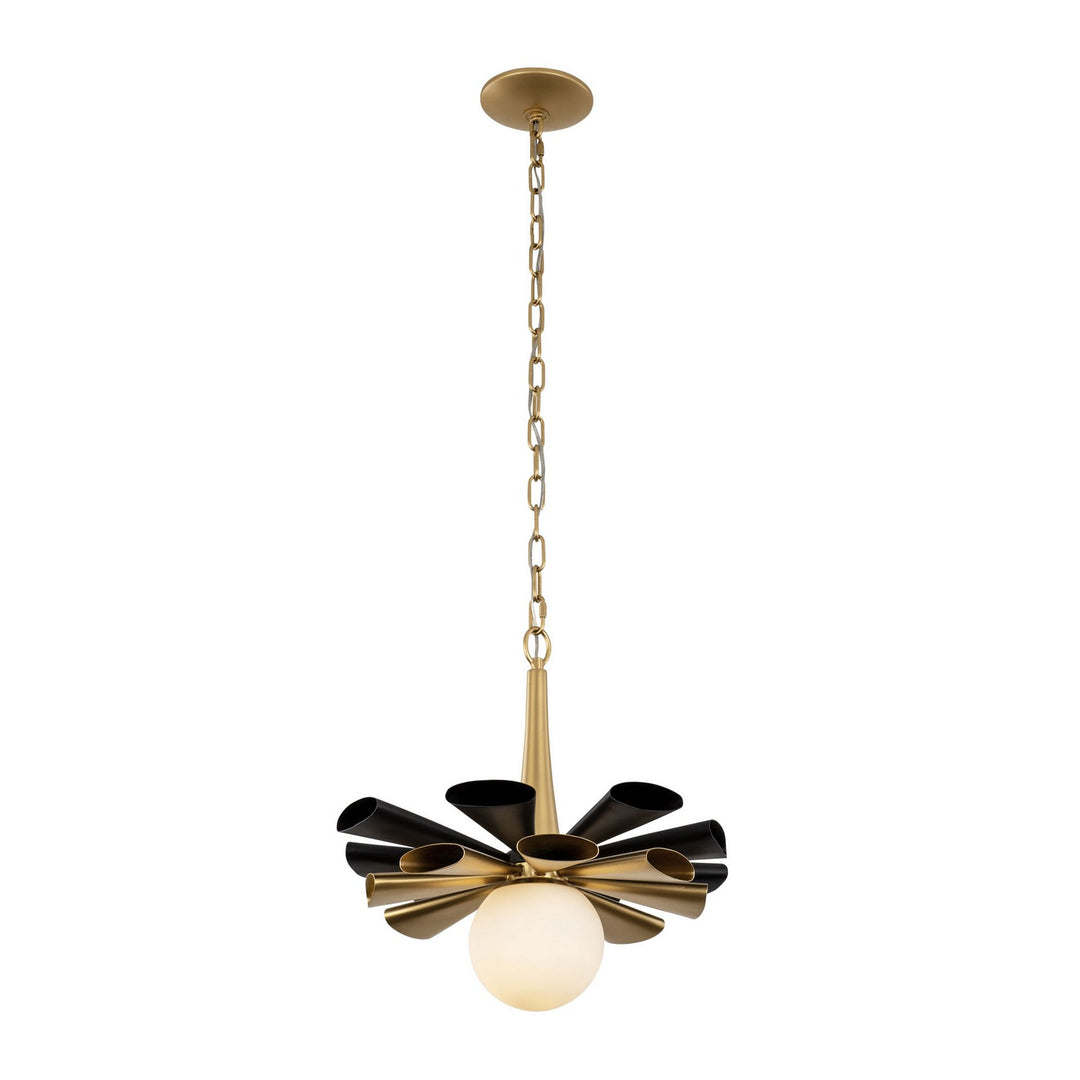Varaluz - 372P01MMBFG - One Light Pendant - Daphne - Matte Black/French Gold