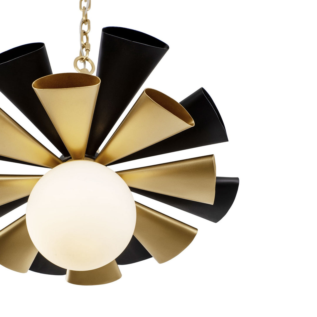 Varaluz - 372P01MMBFG - One Light Pendant - Daphne - Matte Black/French Gold