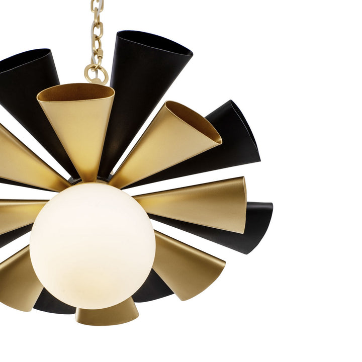 Varaluz - 372P01MMBFG - One Light Pendant - Daphne - Matte Black/French Gold