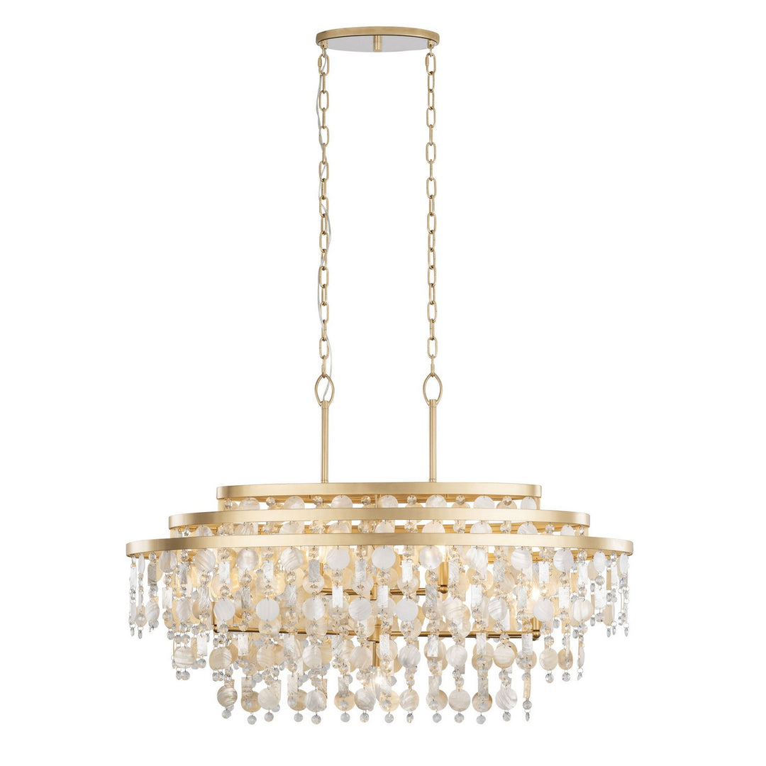 Varaluz - 377N09FG - Nine Light Linear Pendant - Kalani - French Gold
