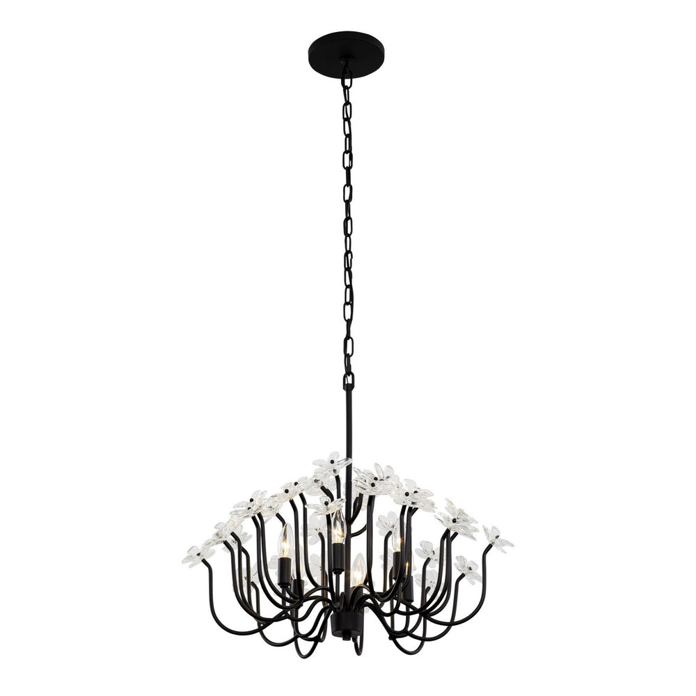Varaluz - 378C06MB - Six Light Chandelier - Wildflower - Matte Black