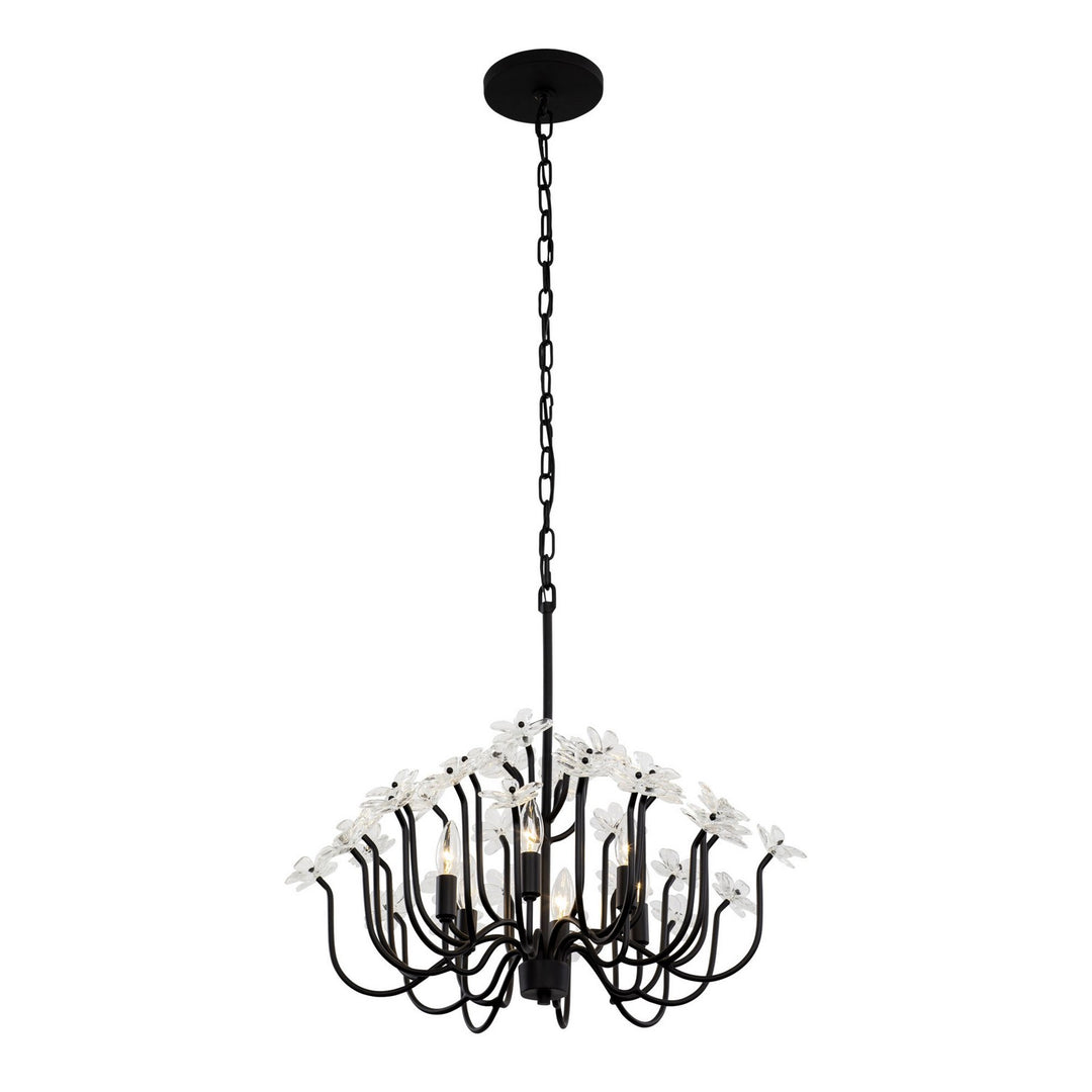 Varaluz - 378C06MB - Six Light Chandelier - Wildflower - Matte Black
