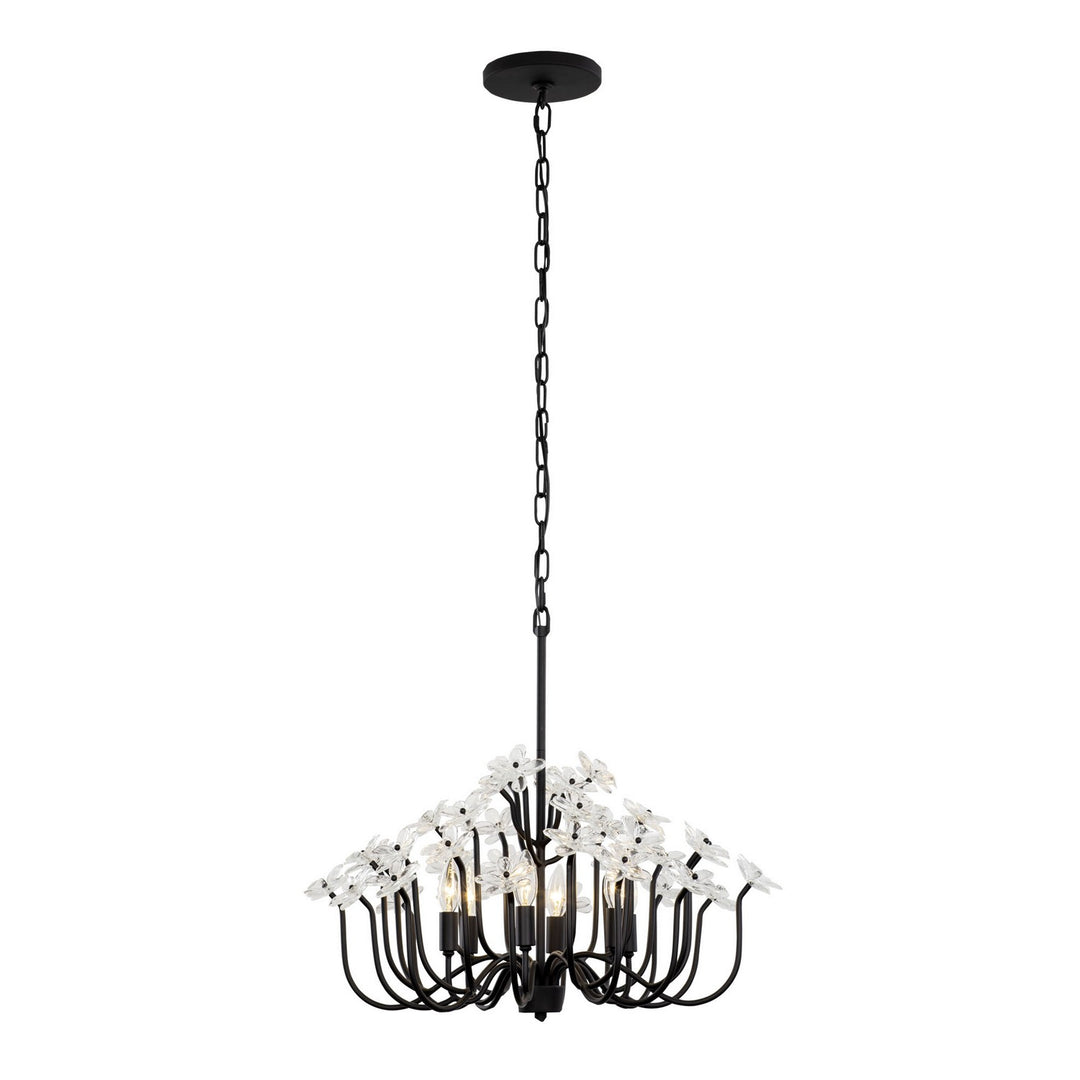 Varaluz - 378C06MB - Six Light Chandelier - Wildflower - Matte Black