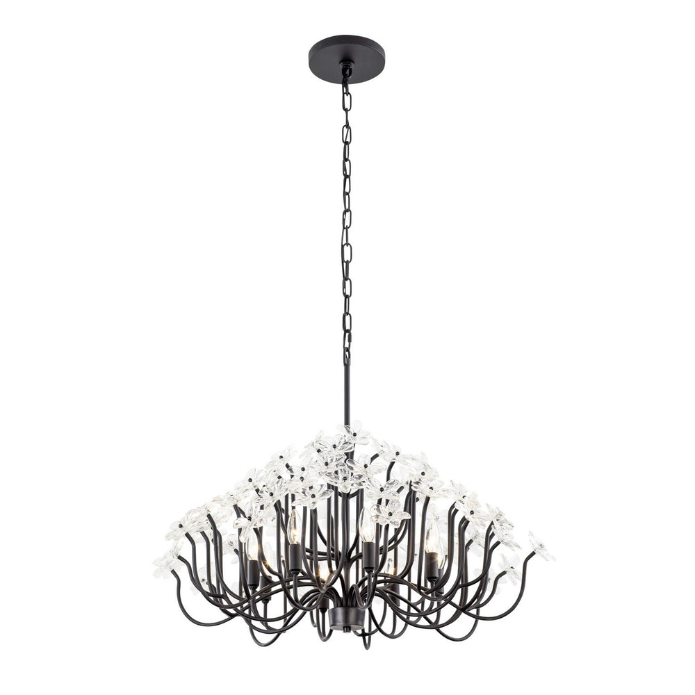 Varaluz - 378C08MB - Eight Light Chandelier - Wildflower - Matte Black