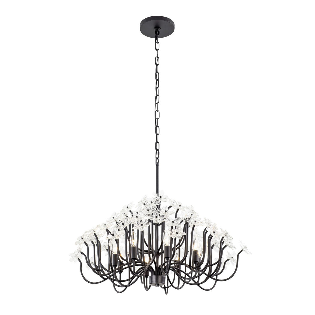 Varaluz - 378C08MB - Eight Light Chandelier - Wildflower - Matte Black