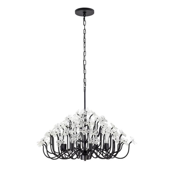Varaluz - 378C08MB - Eight Light Chandelier - Wildflower - Matte Black