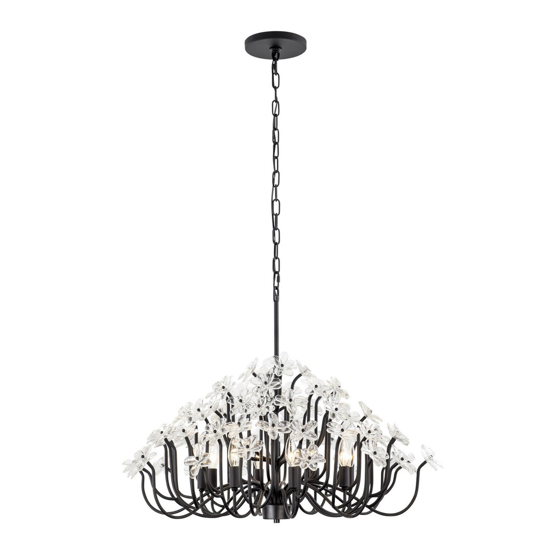 Varaluz - 378C08MB - Eight Light Chandelier - Wildflower - Matte Black